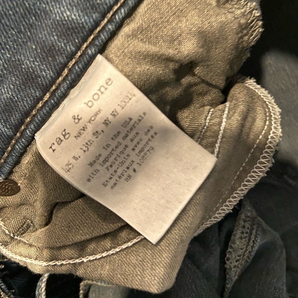 Rag & Bone Size 25 Blue Gray Cotton Stretch Low Rise Straight Leg Denim Jeans - Picture 9 of 11